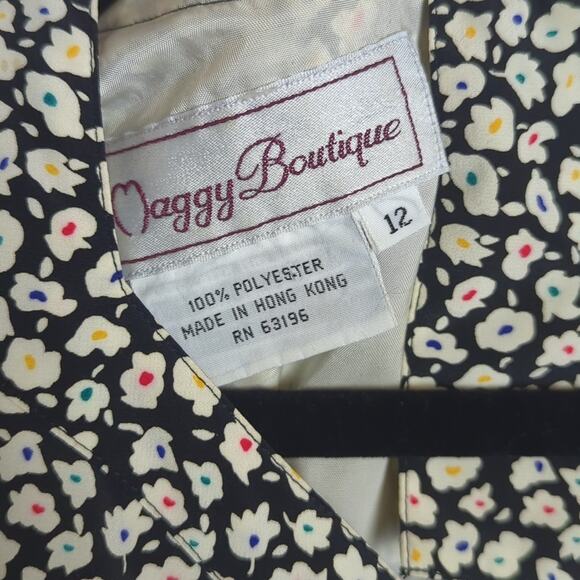 Vintage Mod Blouson Floral Maxi Dress Women's Size 12* - Picture 3 of 11